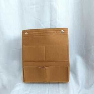 Vercord Organizer Handbag Tote Backpack Large Brown Felt 17 Pockets Snap New‎